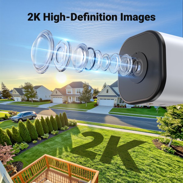 3MP Window Camera for Home Security, 2K Indoor Stick on Window Camera, 2.4/5Ghz WiFi Security Camera with Motion Detection, Full Color Night Vision, Two-Way Audio, Anti-Reflection