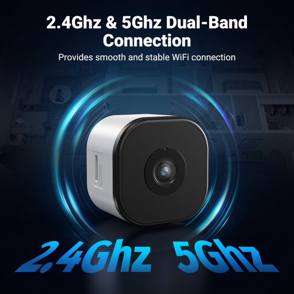 3MP Window Camera for Home Security, 2K Indoor Stick on Window Camera, 2.4/5Ghz WiFi Security Camera with Motion Detection, Full Color Night Vision, Two-Way Audio, Anti-Reflection