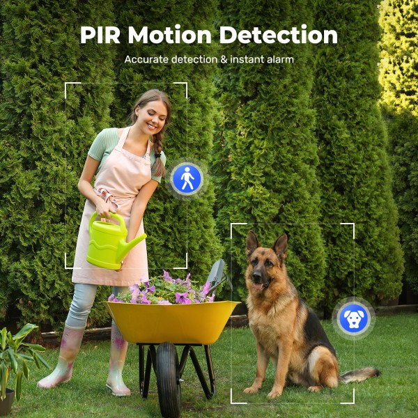 Codnida 4G LTE Wireless Solar-Powered Outdoor Security Camera with SIM Card, 9000mAh Battery, 2K HD, Color Night Vision, Two-Way Audio, IP66